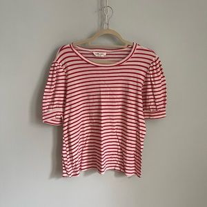 Molly Green, L, Red & white stripped top
